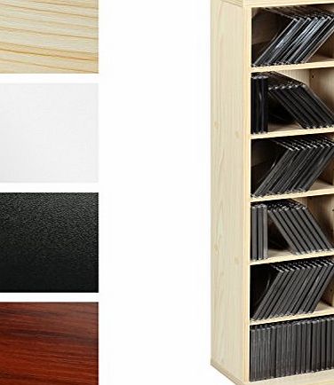 Jago CDSD01 CD Rack for 102 CDs DIFFERENT COLOURS (Maple)