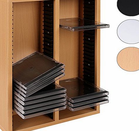 Jago CDSD03 CD Stand for 60 CDs DIFFERENT COLOURS (Beech)