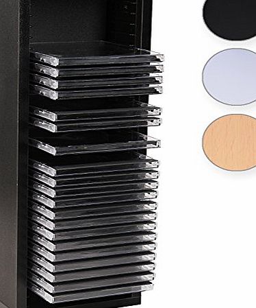 Jago CDSD07 CD Stand for 30 CDs DIFFERENT COLOURS (Black)