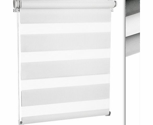Jago DPRL Striped Roller Blinds DIFFERENT SIZES DIFFERENT COLOURS (Cream/White, 120 x 175 cm)