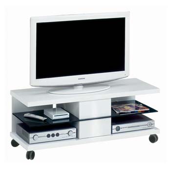 Power Play Extra Wide LCD TV Unit in White