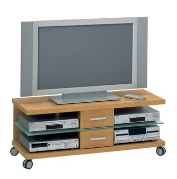 Power Play Extra Wide LCD TV Unit in Wood