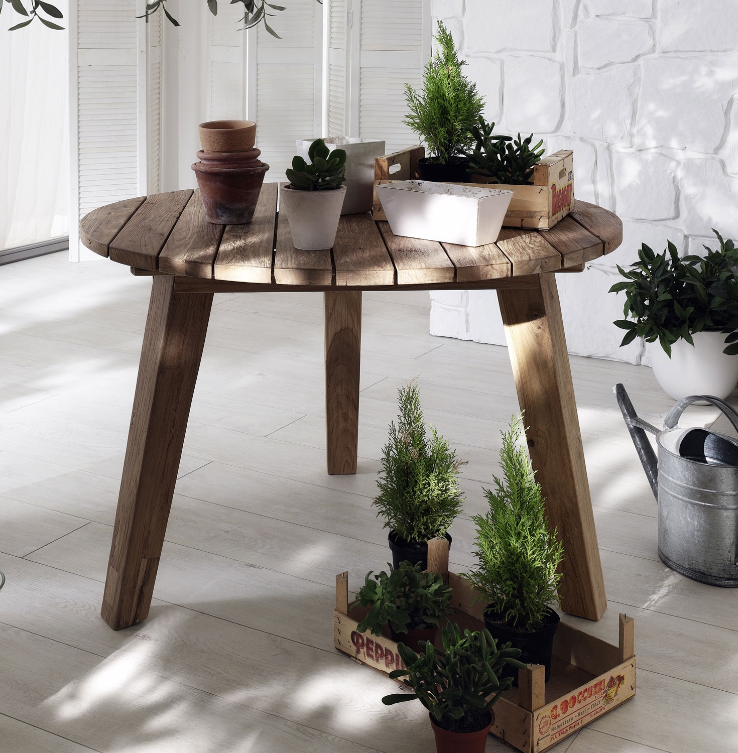 Jakarta Reclaimed Teak Round Outdoor Dining Table