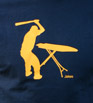 Jakes Retro T-shirts Ironing Board Man (Navy/Gold)