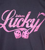 Jakes Retro T-shirts Lucky 7 (Pink on navy)