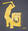 Jakes Retro T-shirts Washing Machine Man (Yellow on grey)
