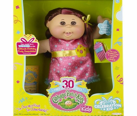 Jakks Pacific 14-inch Cabbage Patch Kid with Straight Brown Hair