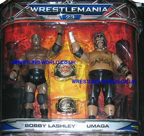 WWE ROAD TO WRESTLEMANIA 23 UMAGA AND BOBBY LASHLEY WRESTLING FIGURES