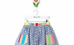 Jam On Toast Indigo and polka dot cotton skirt