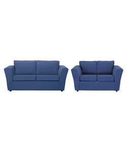 Large and Regular Sofa Suite - Blue
