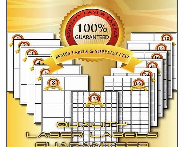 James Labels Laser Labels 100 Sheets SL21 (White - 21 Labels Per Sheet of 63.5 x 38.1mm)
