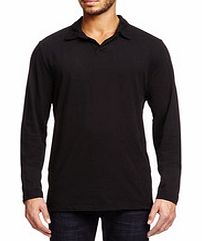 James Perse Black Sanded jersey polo