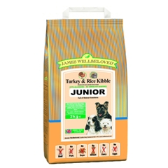 James Wellbeloved Complete Junior Dog Food with Turkey and#38 Rice 15kg