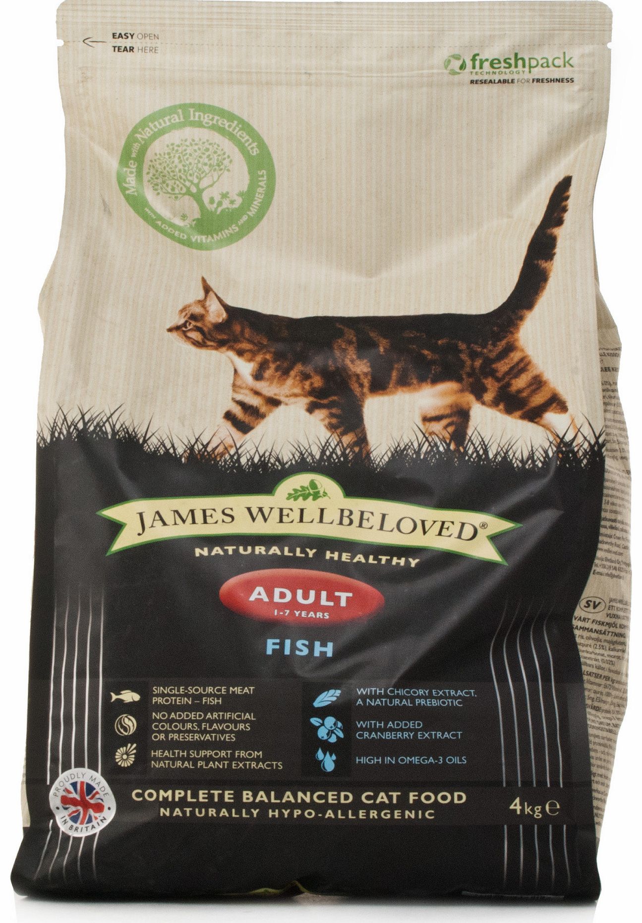 James Wellbeloved Kibble Adult Cat Food Fish And