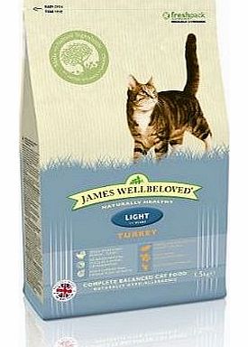James Wellbeloved Turkey and Rice Light Dry Cat Food 1.5 Kg