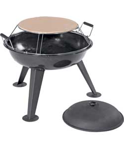 Charcoal Firepit with Pizza Stone