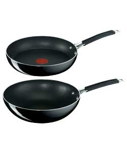 Jamie Oliver Twin Pack 26cm Frying Pan and 28cm Wok