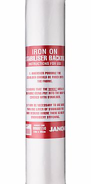 Janome Iron On Stabiliser Backing, White, 10m