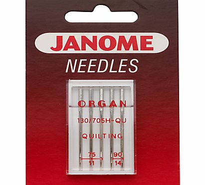 Janome Quilting Needles, Assorted Sizes, Pack of 5