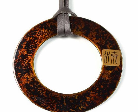Japan Iron Exquisite Japanese Hand Crafted Gold Iron Lacquer Necklace - Ryu Circle