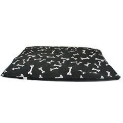 Large Black Bones Motif Bed for Dogs by Jason Yates