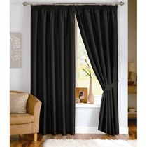 java Black Lined Curtains 168x183cm