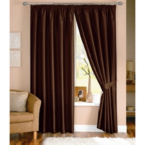 Java Chocolate Lined Curtains 117x137cm