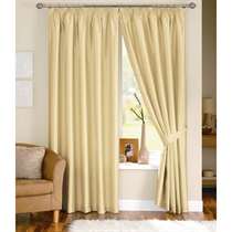 java Cream Lined Curtains 117x137cm