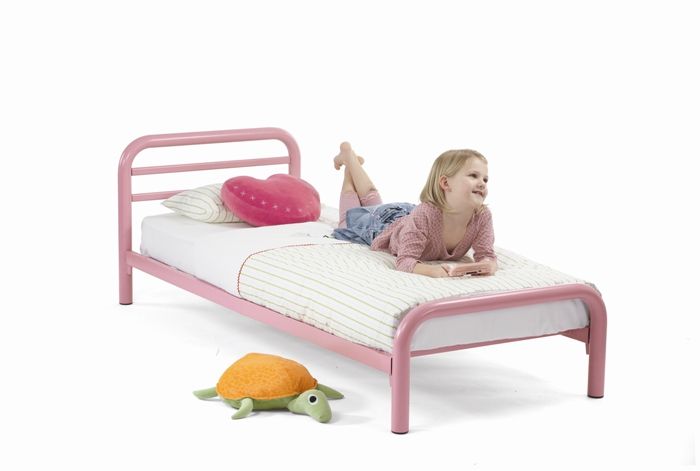 Jay-Be Beds Smart Pink BED2GO 2ft 6 Chidlrens Metal Bed