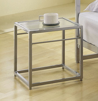 Cube Glass Topped Bedside Table