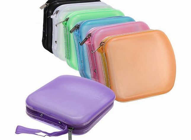 Jazooli 40 Pocket CD And DVD Storage Holder Protector Wallet Carry Case - Purple