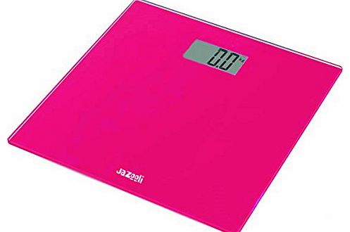 Jazooli Glass Digital LCD Bathroom Body Electronic Weighing Scales KG LBS ST - Pink