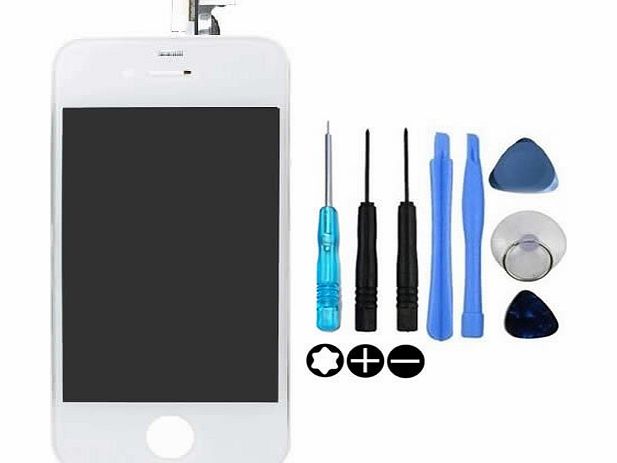 Jazooli Replacement LCD Screen and Digitizer with Tools for iPhone 4S - White
