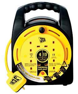 JCB 4 Socket 15m Cable Reel