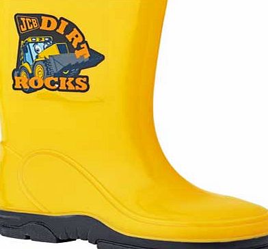 JCB Boys Yellow Wellies - Size 6