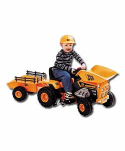 Dumper Truck with Trailer and Helmet