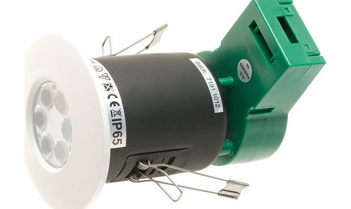 JCC 7W LED Mains Downlight Fire Rated White Bezel