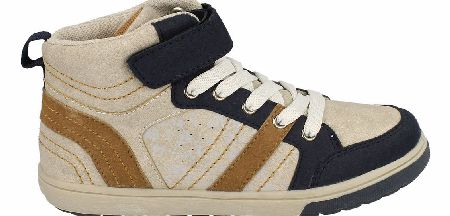 JCDEES Beige/Navy Hi Top Boot