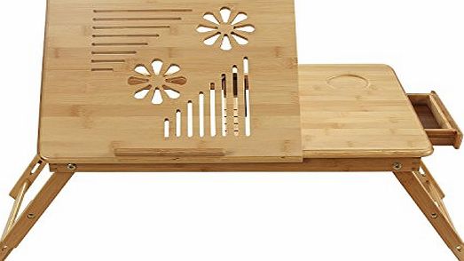JDEALS LAPTOP DESK TABLE / NOTE BOOK STAND / BED SOFA TRAY/ Portable Folding Bamboo Table (50x30cm)