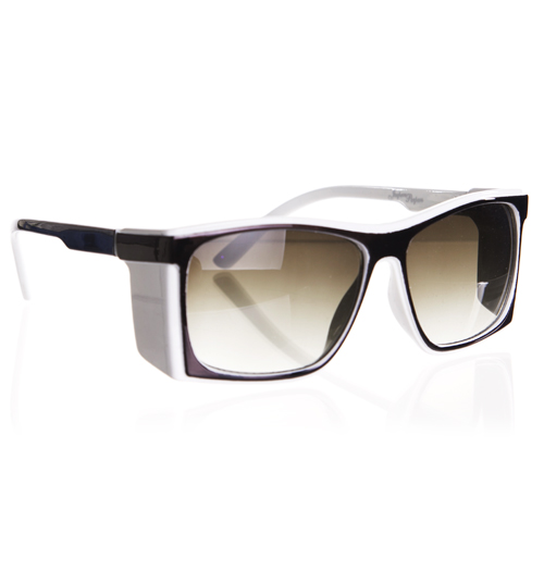 Jeepers Peepers Black And White Retro Cleo Sunglasses from