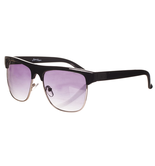 Jeepers Peepers Black Solid Half Frame Wayfarer Sunglasses from