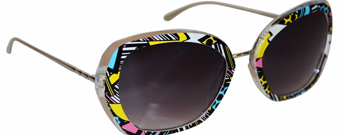 Jeepers Peepers Retro Graphic Oversized Milly Sunglasses from