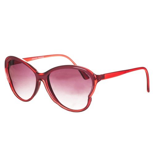 Jeepers Peepers Retro Red Lily Butterfly Shaped Sunglasses from