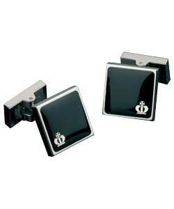 Banks Gents Steel and Black Cufflinks