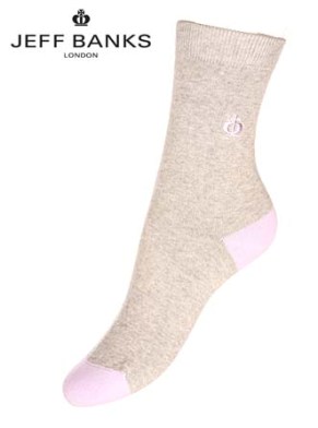Jeff Banks Ladies 2 Pair Jeff Banks Rennes Socks Black