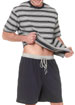 Jeff Banks Stripe t-shirt and solid jersey short set