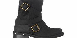 Jeffrey Campbell ACDC black leather buckled ankle boots