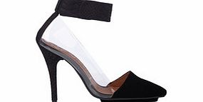 Kissy Snake black suede heels