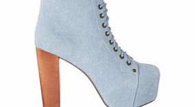 Jeffrey Campbell Lita denim platform ankle boots