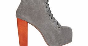 Jeffrey Campbell Lita grey suede boots
